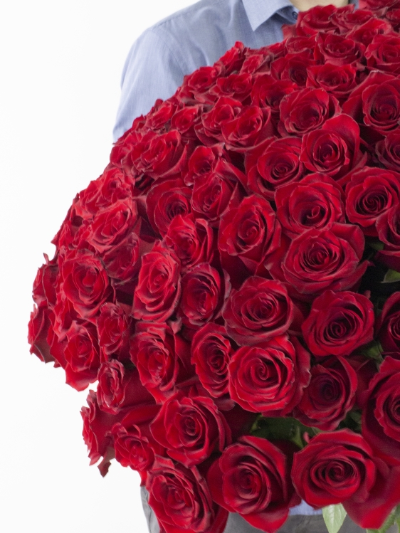 Букет из 101 красной розы - вид 1 миниатюра