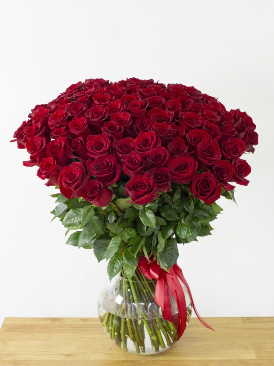 Букет из 101 красной розы - вид 3 миниатюра